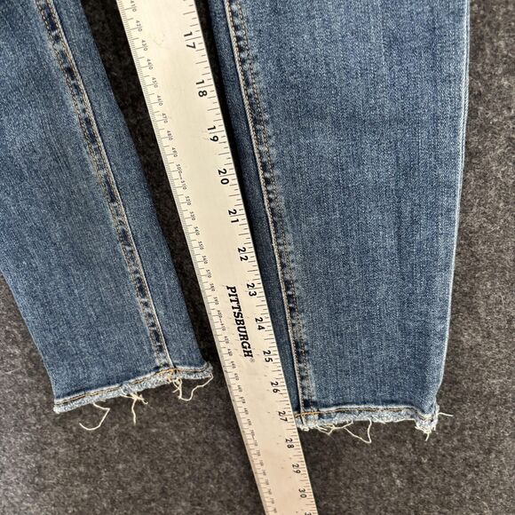 Rag & Bone Jeans Women's 25 Blue Skinny Mid Rise Distressed Raw Hem Stretch - Picture 6 of 12